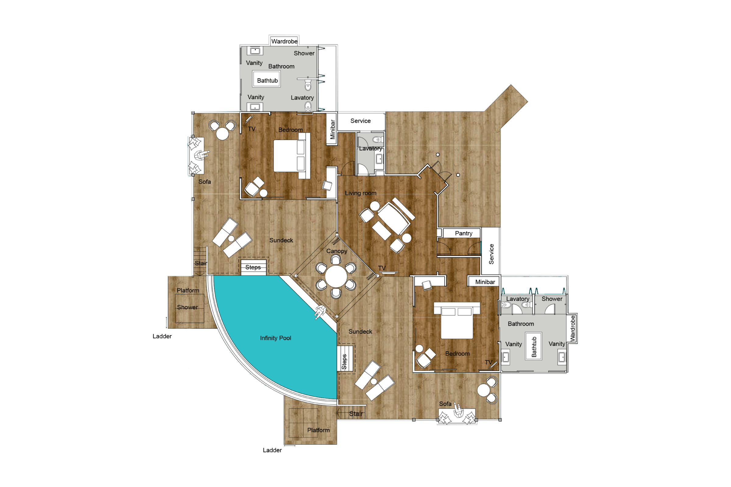 Aqua Retreat Sun Siyam Iru Fushi Floor Plan