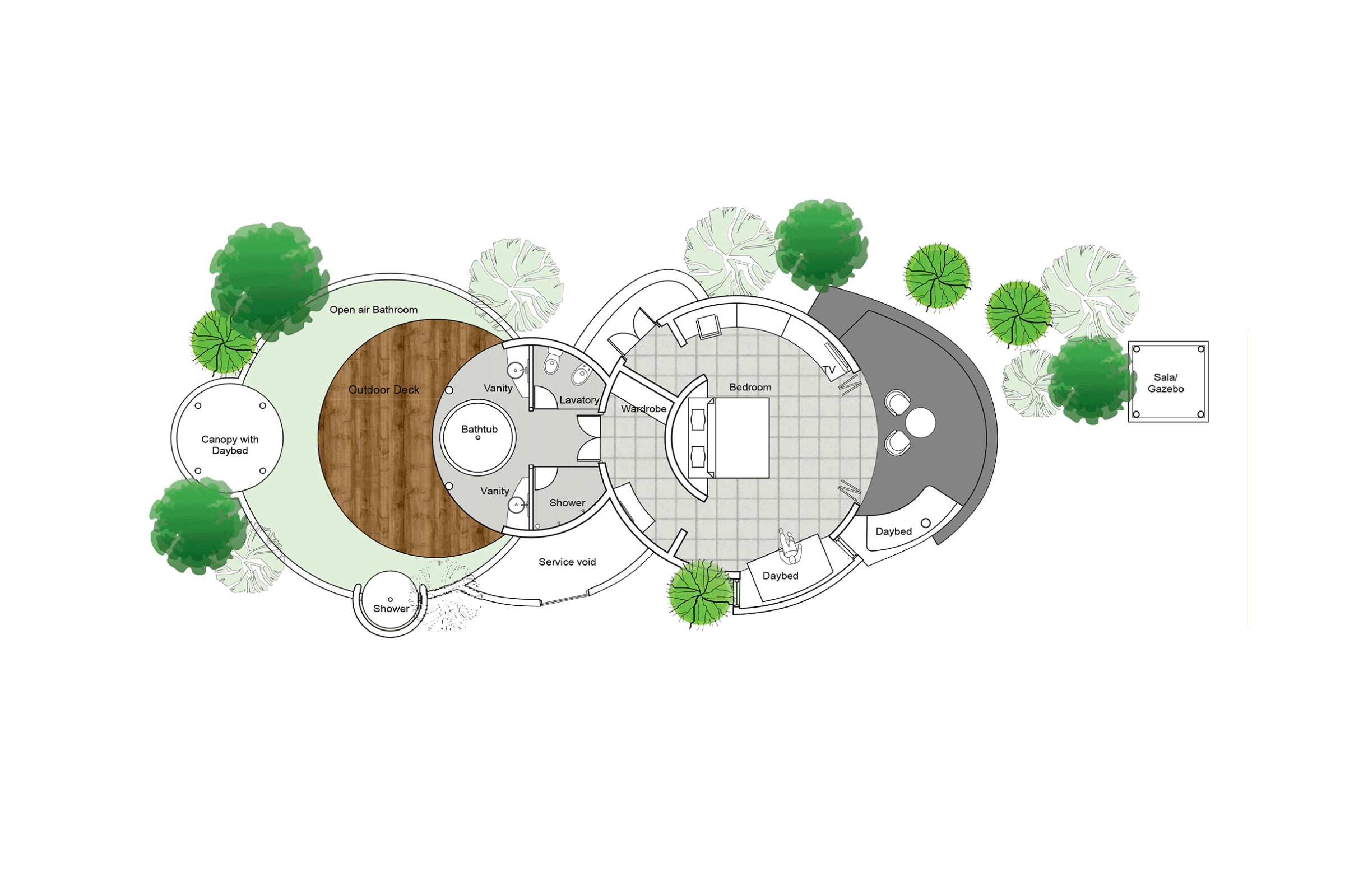 Deluxe Beach Villa Sun Siyam Iru Fushi Floor Plan