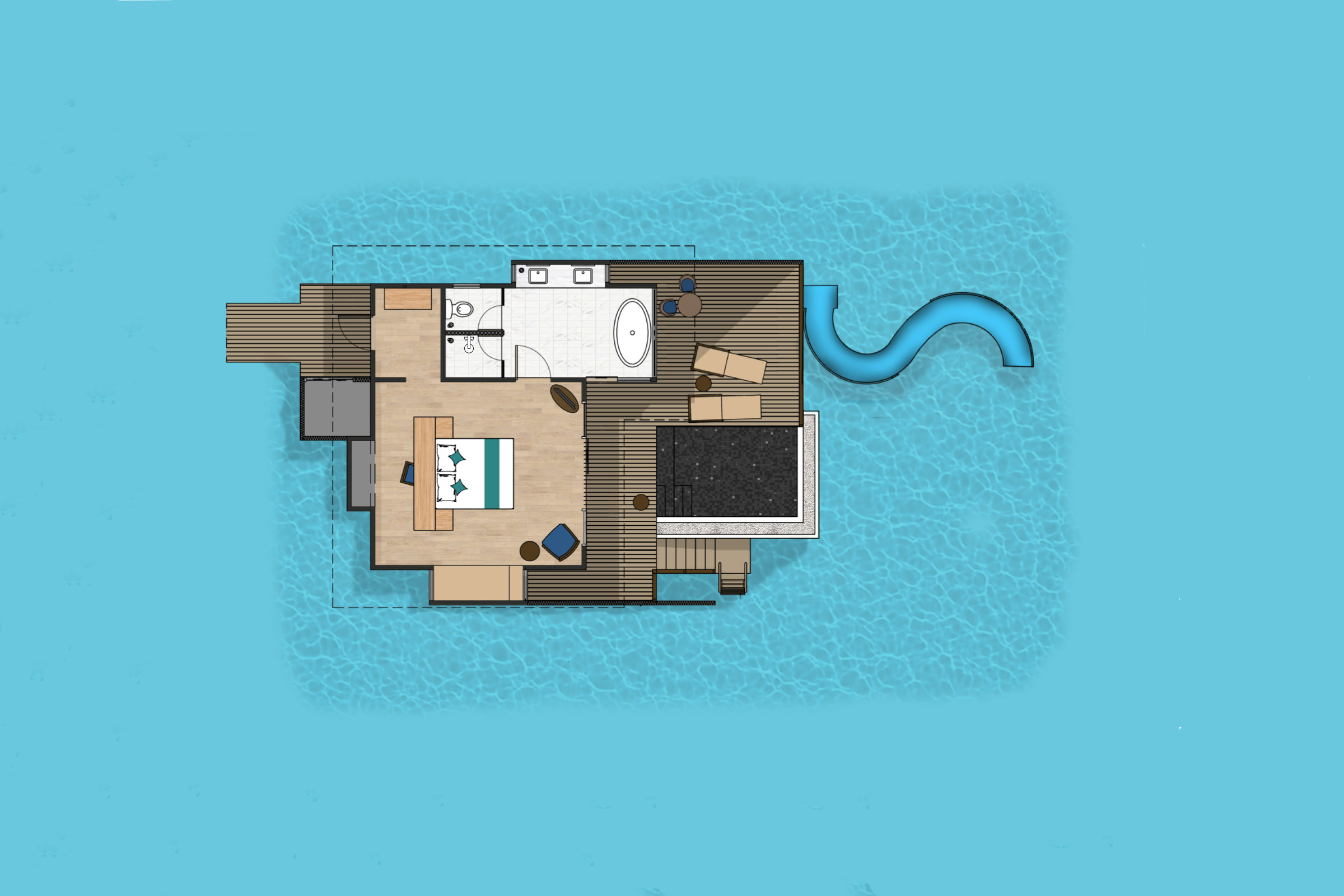 Ocean Villa With Pool Slide
