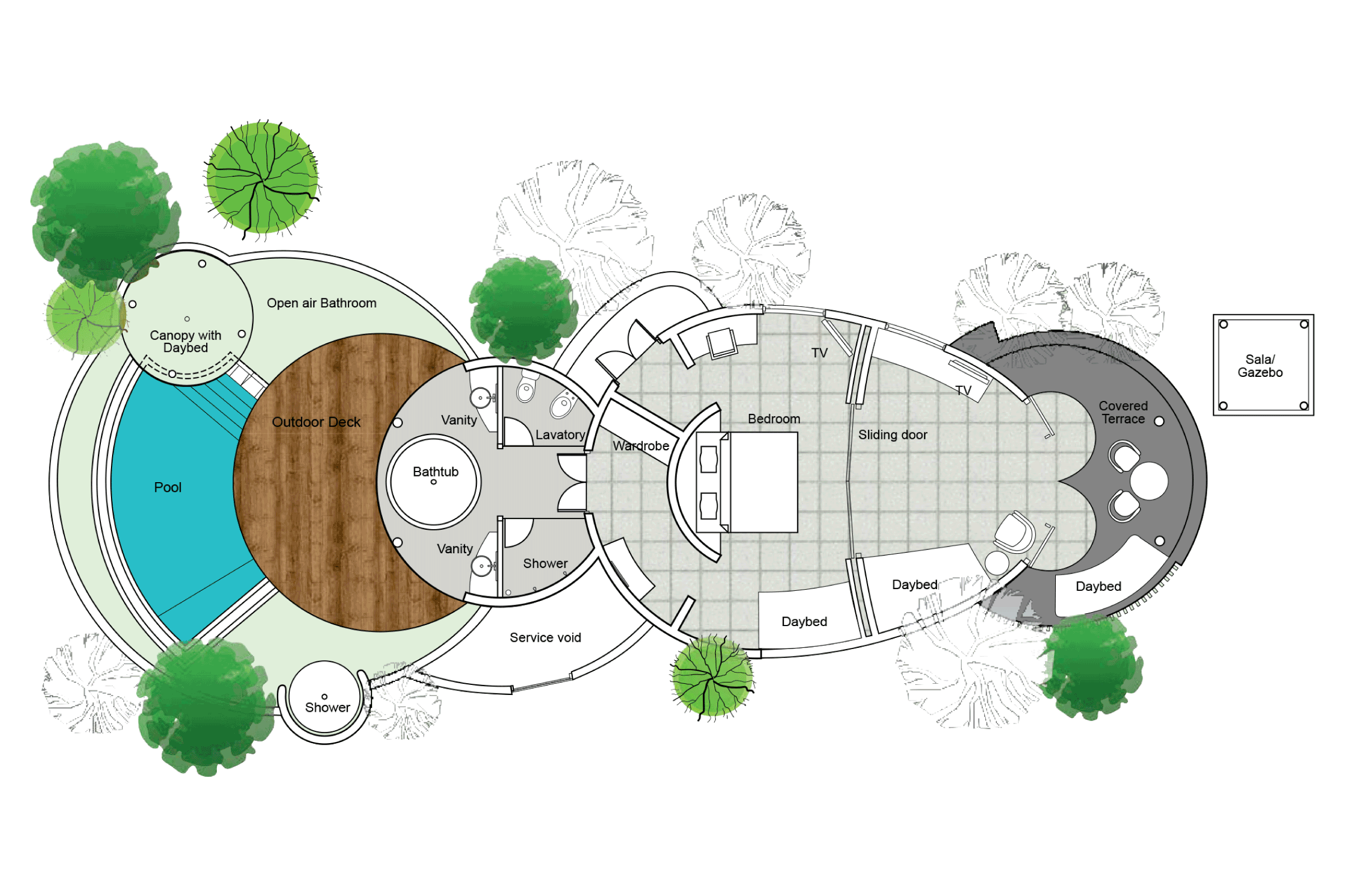 Sun Siyam Iru Fushi Pool Beach Villa Floorplan