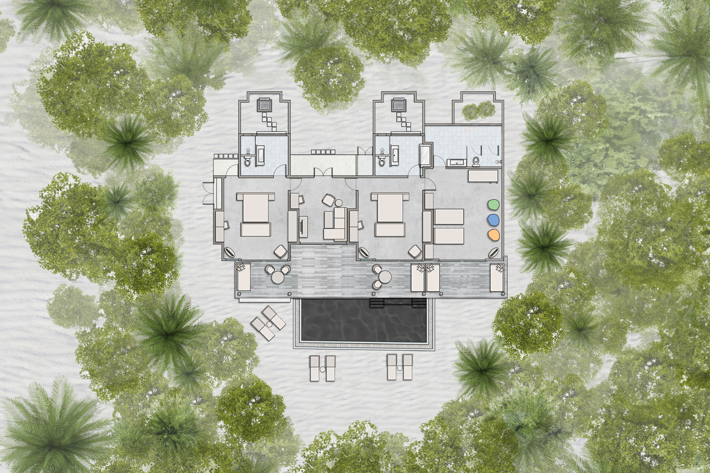Three Bedroom Pool Beach Villa